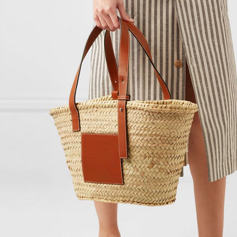 Luxury Designer Beach Bag High Quality Straw Bags Travel Palm Basket ...