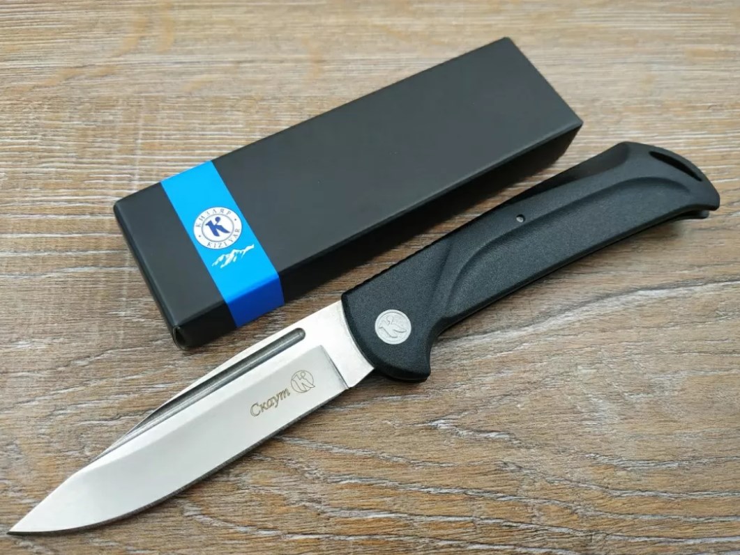 Kizlyar Russian Knife Scout Folding Blade 3.9in Steel AUS8 Elastron
